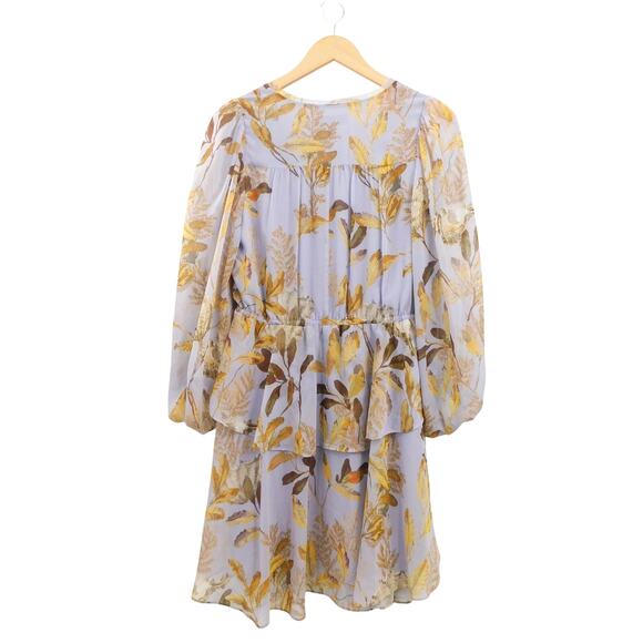 Ted Baker Lilac Gretia V-neck Printed Tie Front Mini Dress Size 2 Romantic - Picture 2 of 5